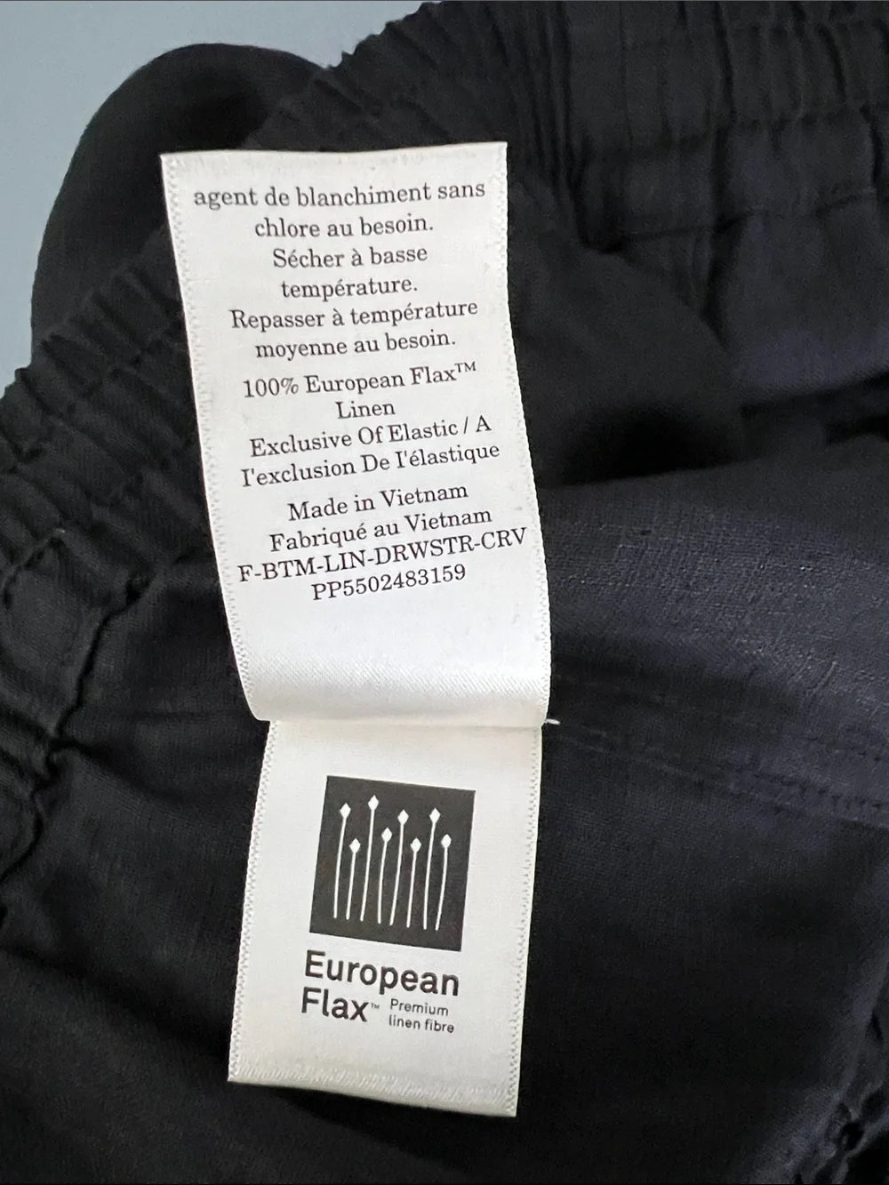 New Everlane THE CARGO CURVE PANT IN LINEN Black Size L
